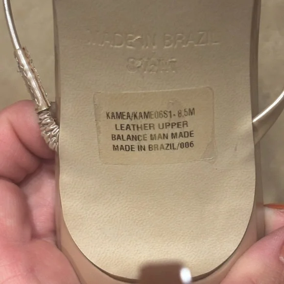 Steve Madden Women's Nude Shimmer Strappy Heels - Picture 5 of 7